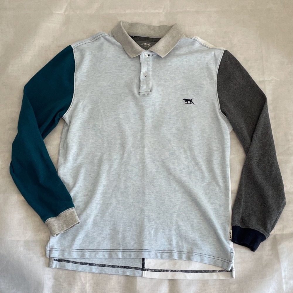 Rodd & Gunn Colorblock Long Sleeve Polo Shirt Mens Medium